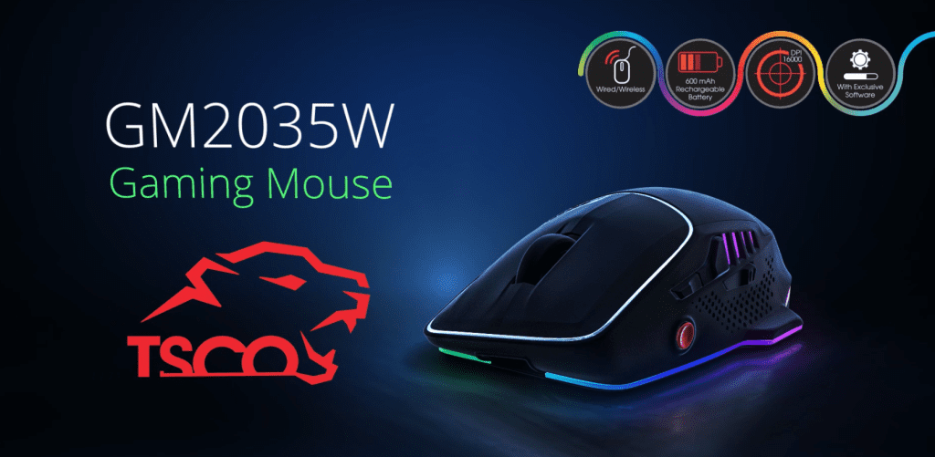 ماوس گیمینگ بی سیم تسکو مدل GM 2035W