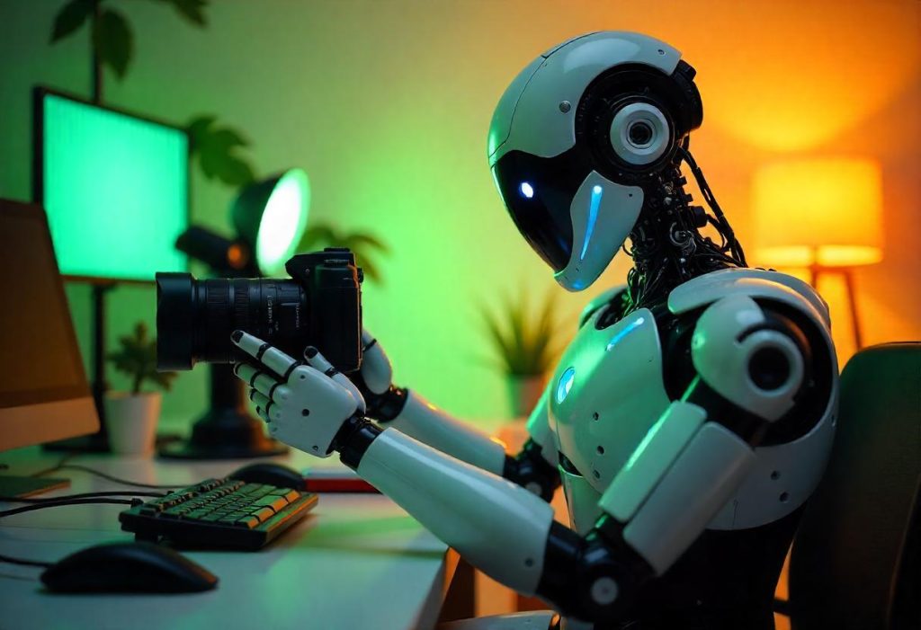 بهترین ابزارهای هوش مصنوعی برای تولید ویدئو 1 A robot making a video